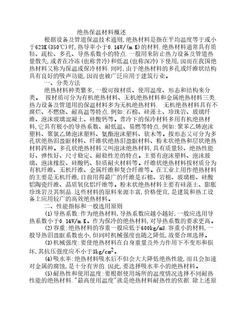 绝热保温材料概述