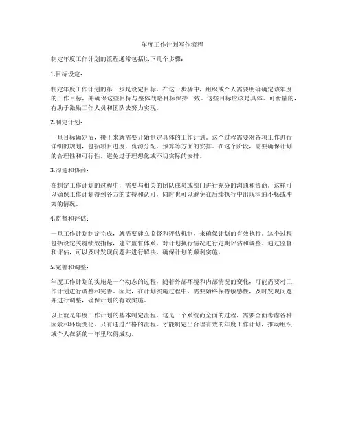 年度工作计划写作流程
