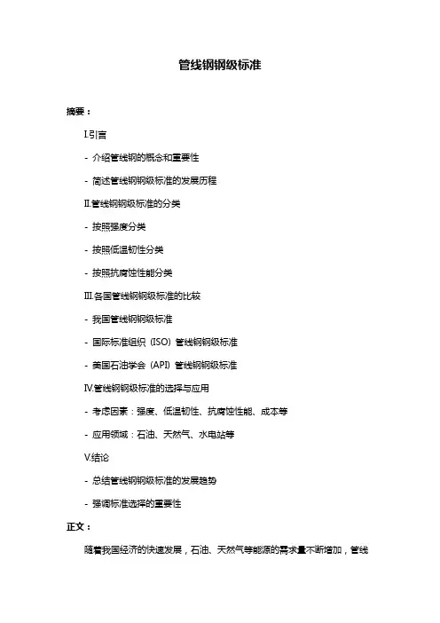 管线钢钢级标准
