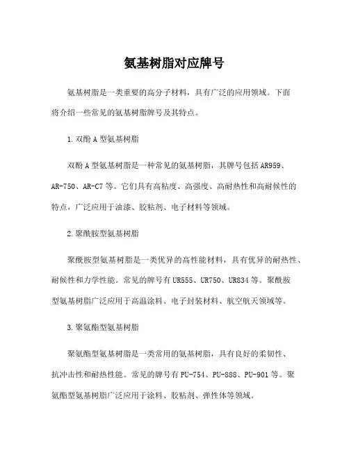 氨基树脂对应牌号