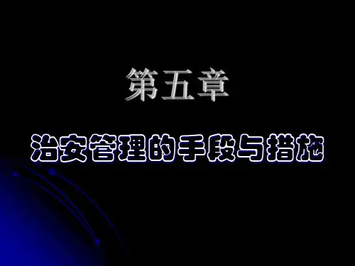 治安管理的手段与措施