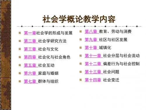 自考社会学概论课程第十、十一、十二章