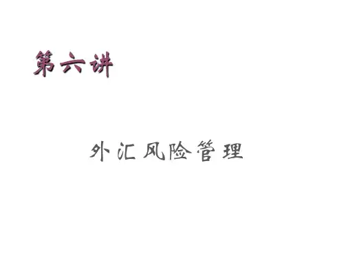 国际贸易专业课件  第六讲：外汇风险管理