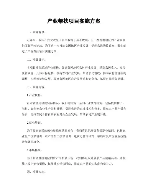 产业帮扶项目实施方案