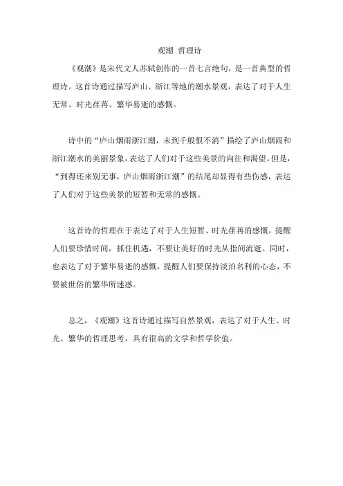 观潮 哲理诗
