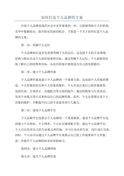 如何打造个人品牌的方案