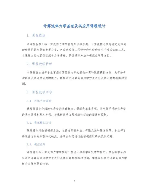 计算流体力学基础及其应用课程设计
