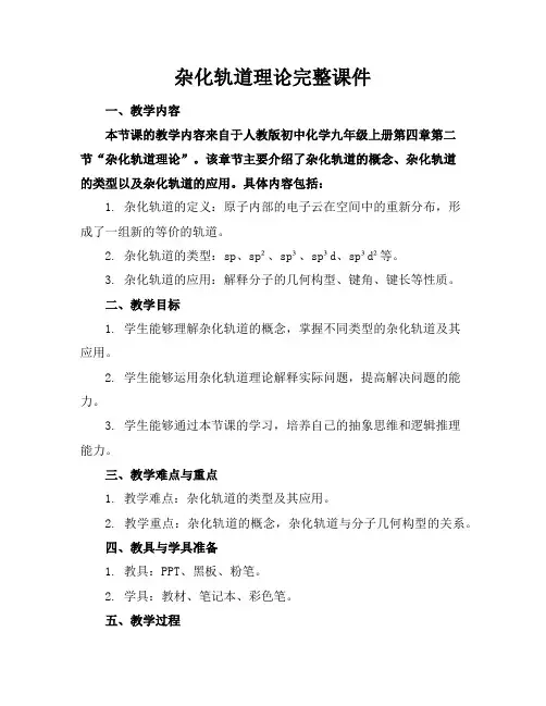 杂化轨道理论完整课件