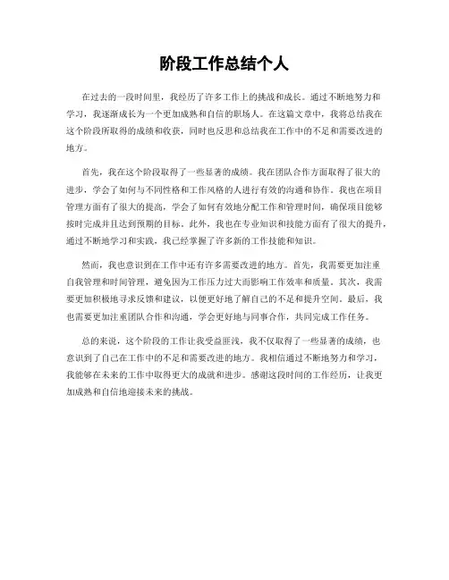 阶段工作总结个人