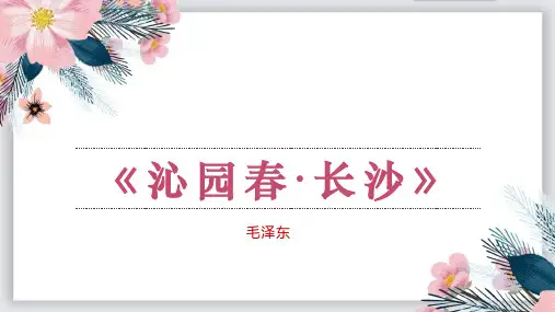 《沁园春长沙》