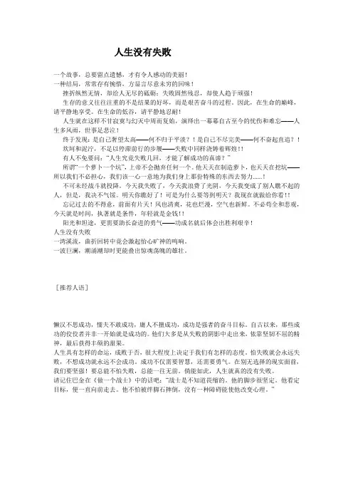 人生没有失败