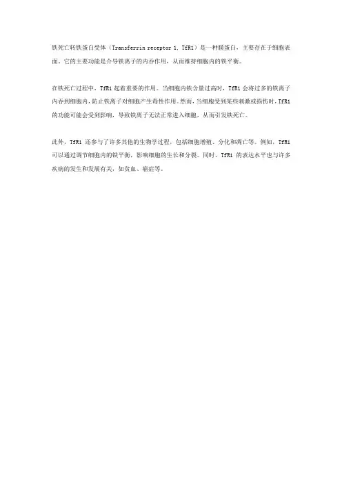 铁死亡转铁蛋白受体