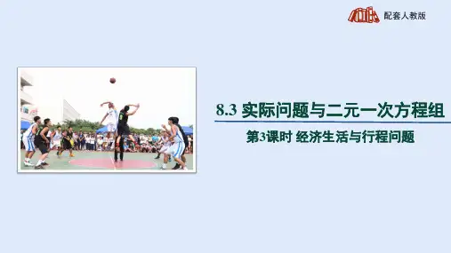 人教版七年级数学下册《实际问题与二元一次方程组 第3课时：经济生活与行程问题》精品教学课件