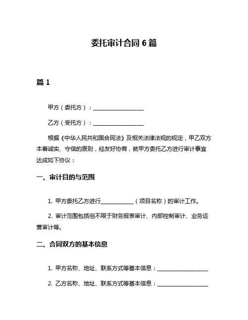 委托审计合同6篇