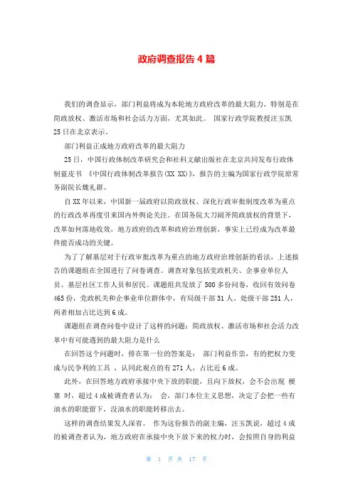 政府调查报告4篇