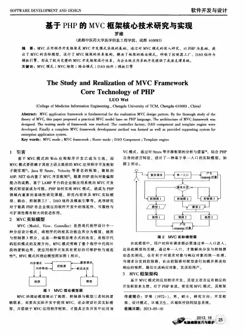 基于PHP的MVC框架核心技术研究与实现