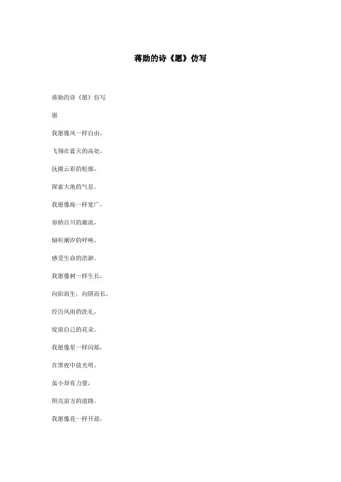 蒋勋的诗《愿》仿写