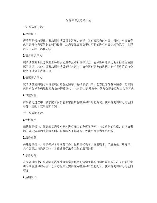 配音知识点总结大全