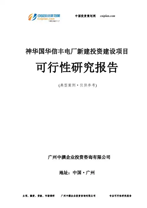 神华国华信丰电厂新建投资建设项目可行性研究报告-广州中撰咨询