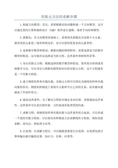 有限元方法的求解步骤