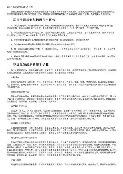 职业生涯规划包括哪几个环节