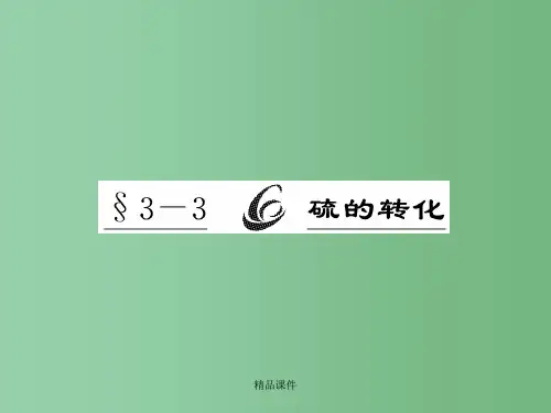 高考化学一轮复习 3-3硫的转化精品 鲁科版
