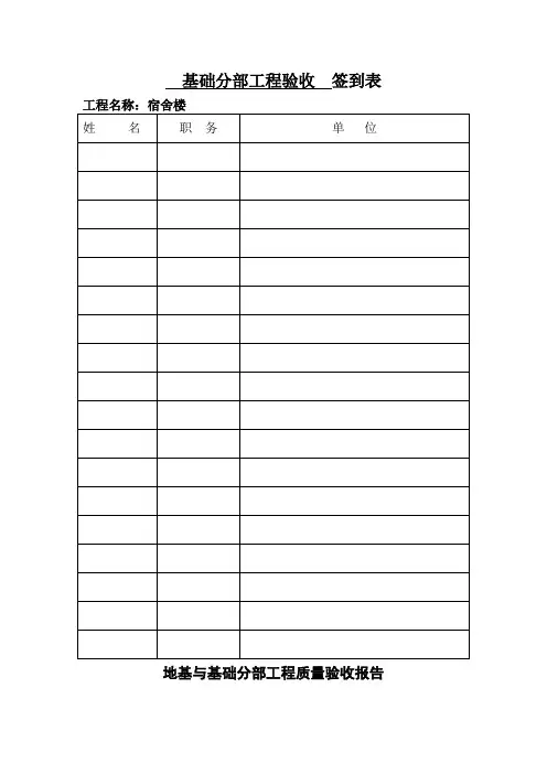 基础分部工程验收--签到表
