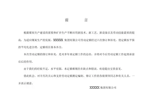 煤矿劳动定额、工资分配统一标准手册(373页)