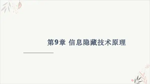 信息隐藏技术原理ppt-课件