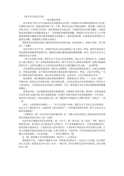牧羊少年奇幻之旅