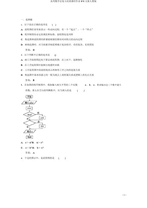 高考数学总复习高效课时作业9-3文新人教版