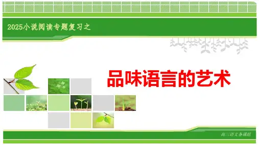 高考语文复习品味小说的语言艺术课件