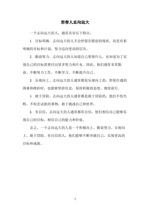 形容人志向远大