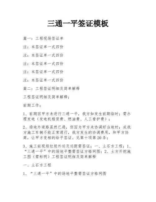 三通一平签证模板