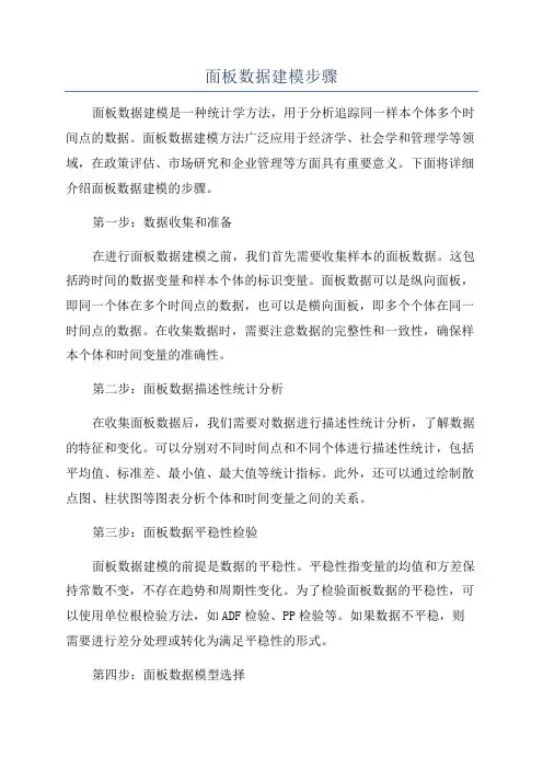 面板数据建模步骤