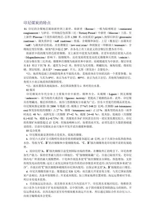 印尼煤炭的特点