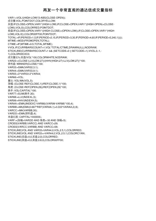 再发一个非常直观的通达信成交量指标