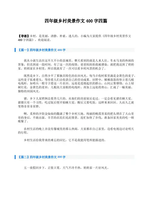 四年级乡村美景作文400字四篇