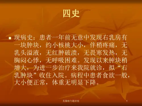 乳腺癌专题讲座培训课件
