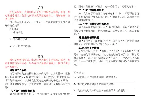 【小升初小学语文】扩句和缩句复习