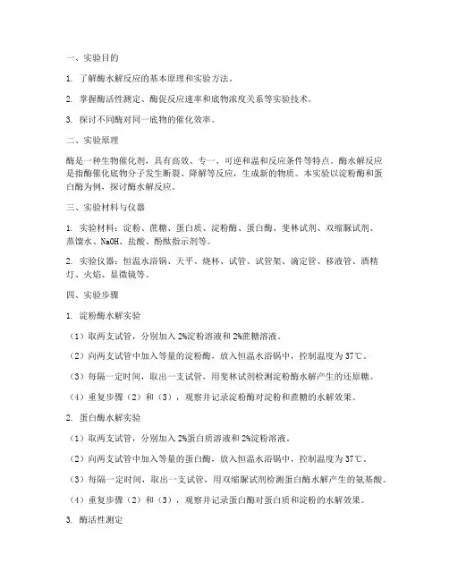 酶水解实验报告
