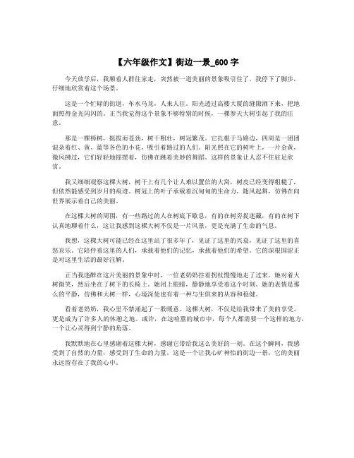 【六年级作文】街边一景_600字