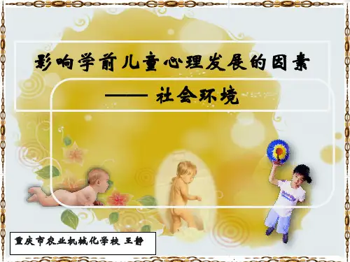 影响学前儿童心理发展的因素