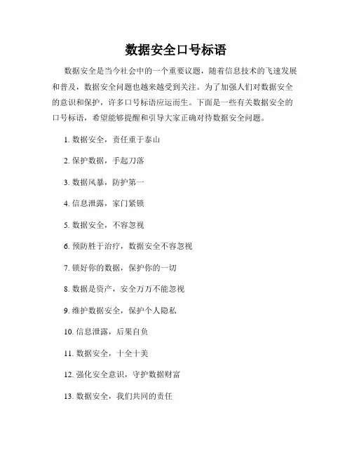 数据安全口号标语