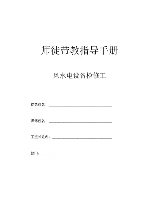 师徒带教指导手册