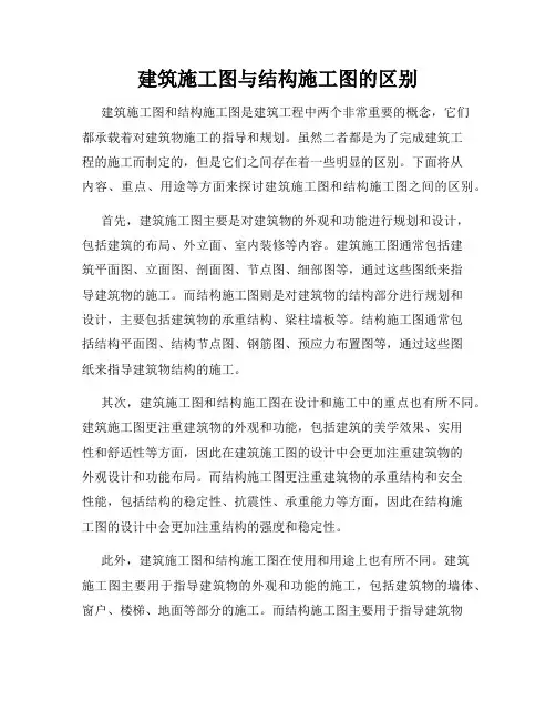 建筑施工图与结构施工图的区别