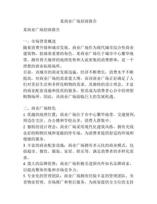 某商业广场招商报告