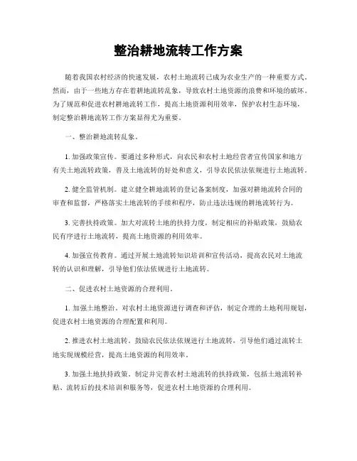 整治耕地流转工作方案
