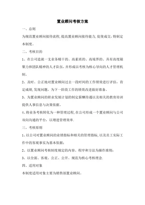 置业顾问考核办法