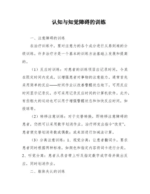 认知与知觉障碍的训练